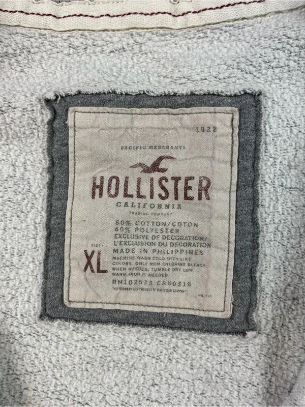 Y2k gray womens hollister zip up hooded sweatshirt - Image 5
