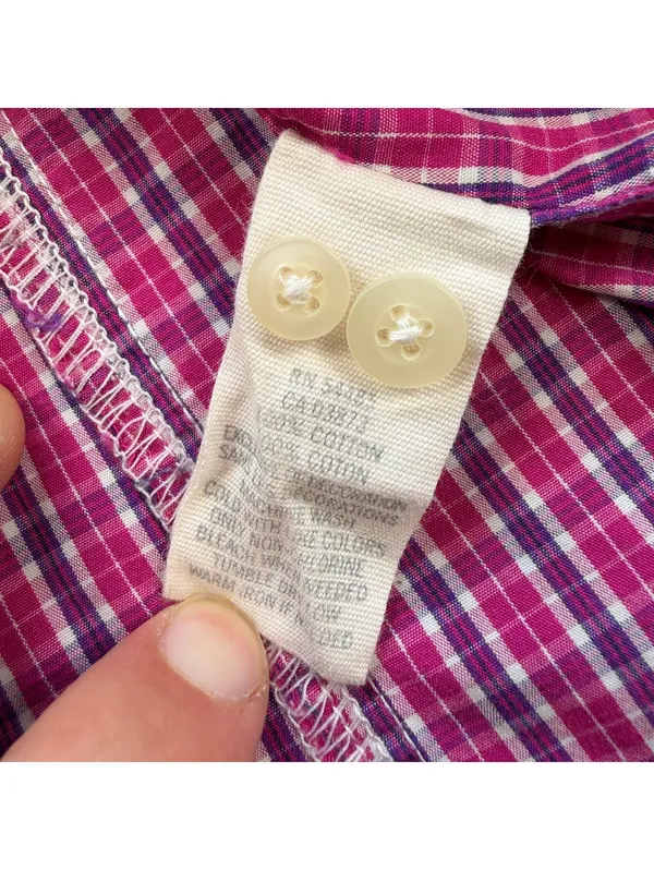 American Eagle Outfitters Women’s Pink Plaid Button Down Shirt Signature Fit S - Image 5