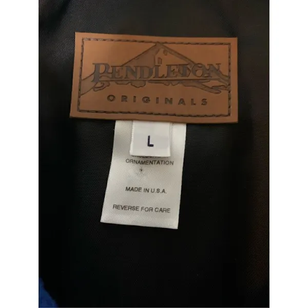 Vintage Pendleton Aztec Native American Wool Western blue Women's large RARE - Image 3