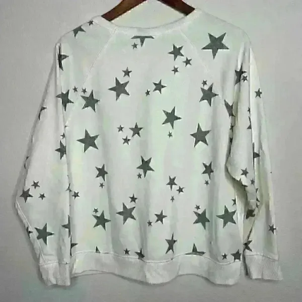 Grayson Threads off white and gray‎ star crewneck sweatshirt Sz L - Image 5