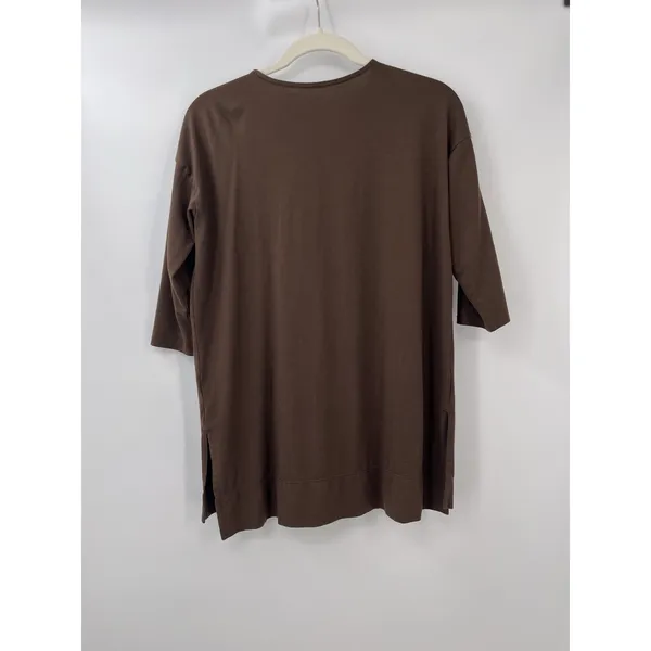 Women's Top J Jill Luxe Supima Ballet Sleeve Tunic XS Espresso Brown Chocolate - Image 5