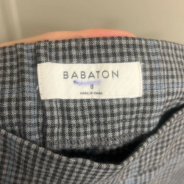 ✨Aritzia Babaton Conan Grey Check Plaid Sz 8 Pants✨ - Image 6