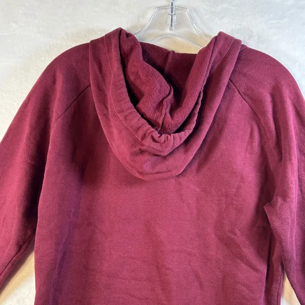 PINK Victoria's Secret‎ Burgundy Floral Logo Zip Up Hoodie Sweatshirt Size S - Image 10