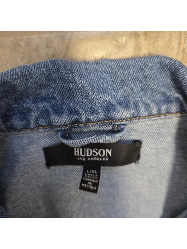 Hudson Jeans Denim Trucker Jacket Size Large XLarge Button Up Y2K Jean Western Fall - Image 5