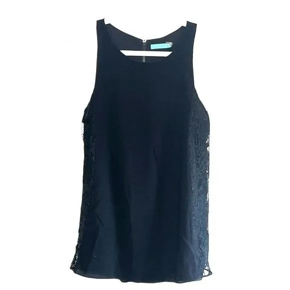 Alice + Olivia Lace Sleeveless Blouse Black Size M Cocktail Evening Top - Image 2