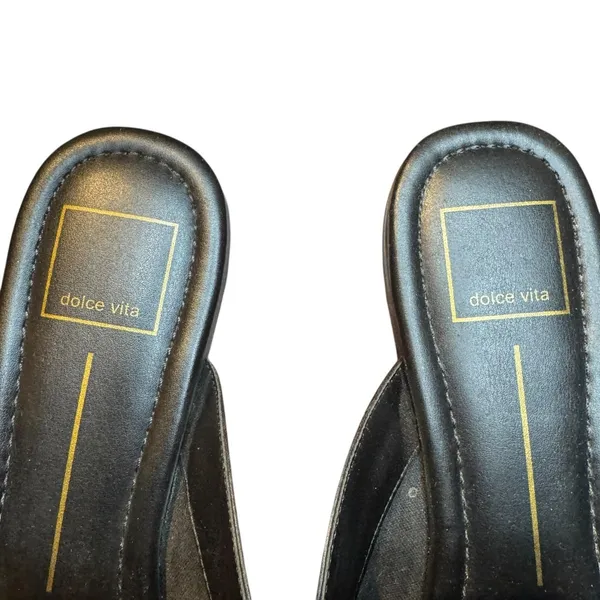 Dolce‎ Vita Shoes Womens Size 8 Black Leather Buckle Loafer Mules Slip On Casual - Image 4