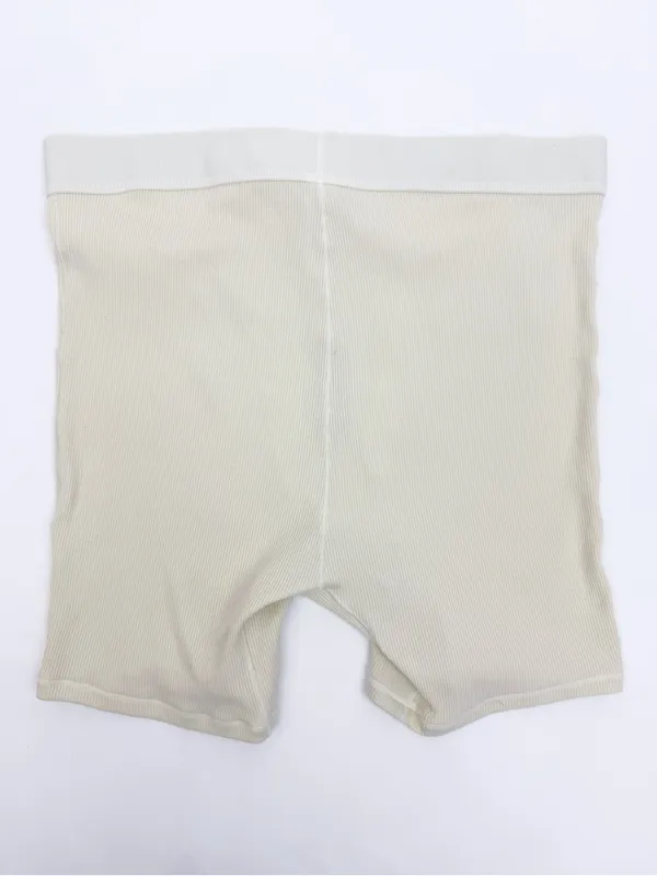 SKIMS Cotton Rib Boxer Shorts Bone Ivory - Image 4