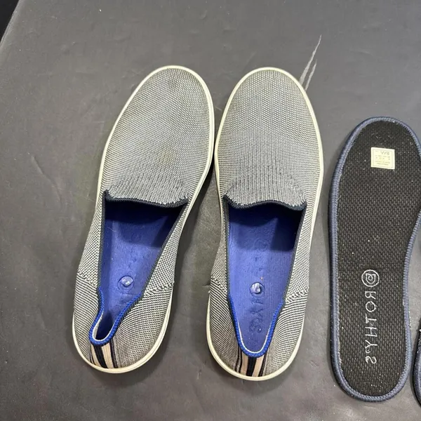Rothy's Minimalist Preppy Designer The Original Slip On‎ Sneaker 8 Anchor Navy - Image 2