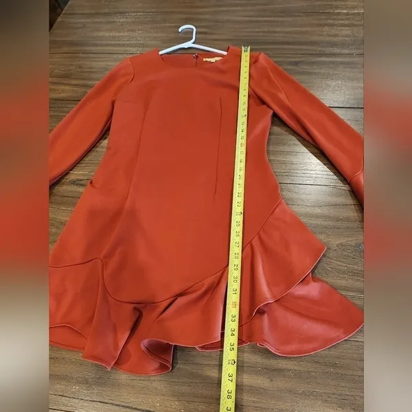 Gianni Bini The In Crowd Bell Sleeve Ruffle Sophie Mini Dress burnt orange 12 - Image 9