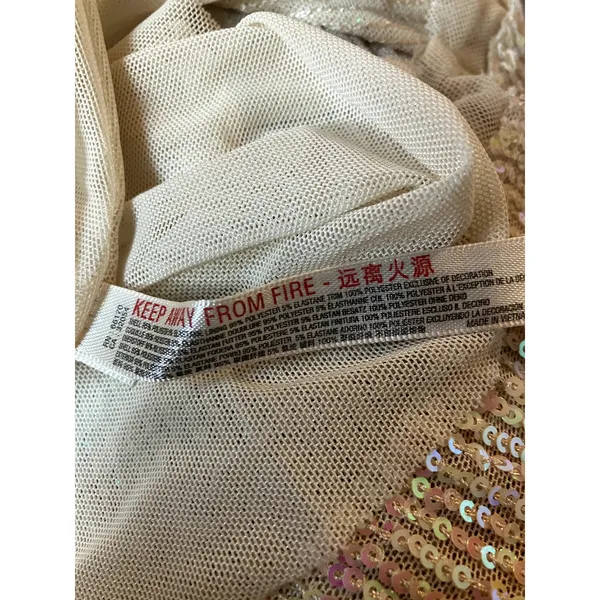 FREE PEOPLE Gold Rush Mini Dress Micro Sequin Cream Color Size XS SEXY COCKTAIL - Image 5