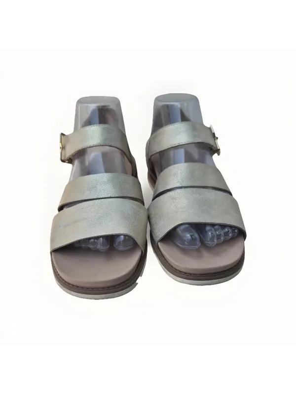 DR. SCHOLL'S Sustainable Comfort Beige Strappy Sandals Womens 7 M Metallic - Image 2