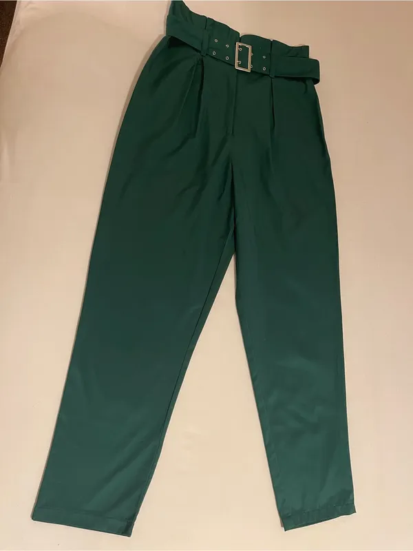 H&M High-Waisted Green Trousers – NWOT - Image 3
