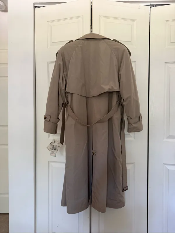 NWT Vintage London Fog Tan Khaki Trench Coat Rain Coat Size 10P Petite - Image 11