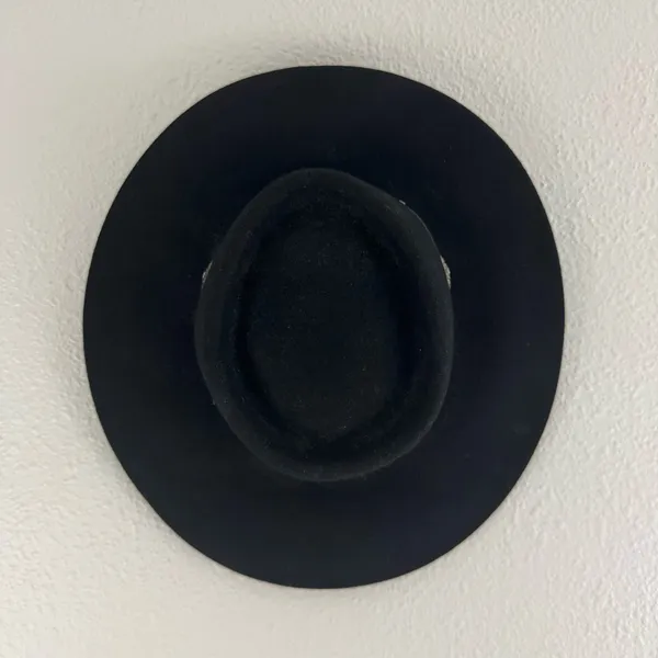 ROCKMOUNT RANCH WEAR Black Felt Wool Silver Concho Edgy Western Cowboy Hat - Image 6