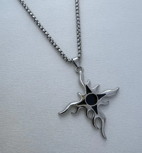 Flame Cross Pendant Necklace for Men Women,Streetwear Punk Hip Hop Unisex Style - Image 2