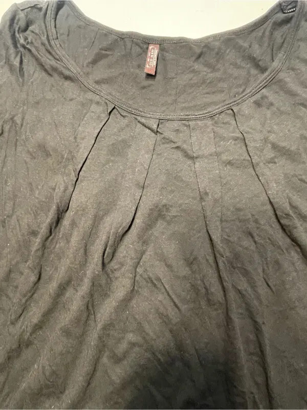 Old Navy Black Swing Top Pleating Detail Scoop Neck 3/4 Sleeve Women Sz M NWT - Image 4