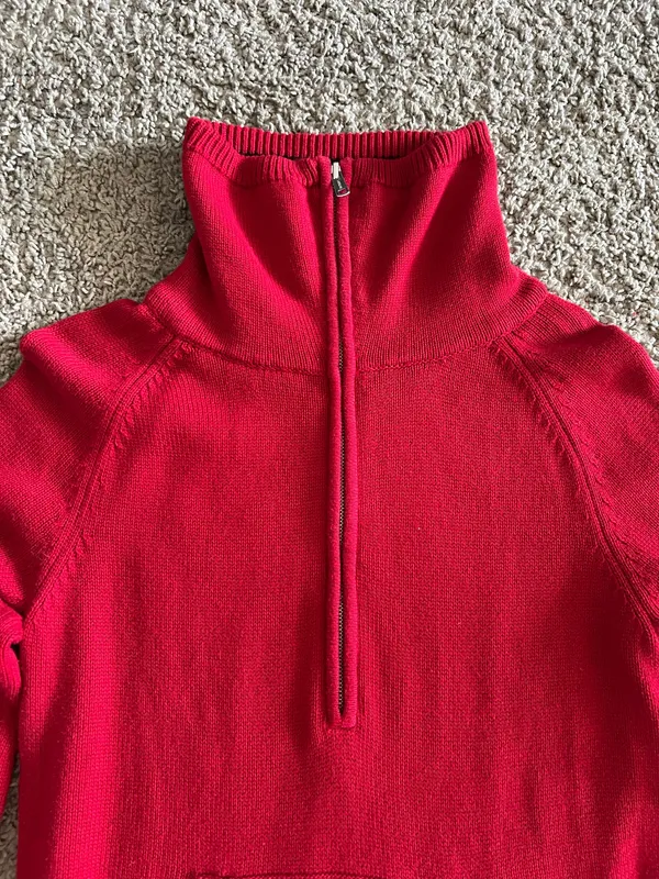 Lauren Ralph Lauren Classic Red Quarter Zip Pullover L/G - Image 4