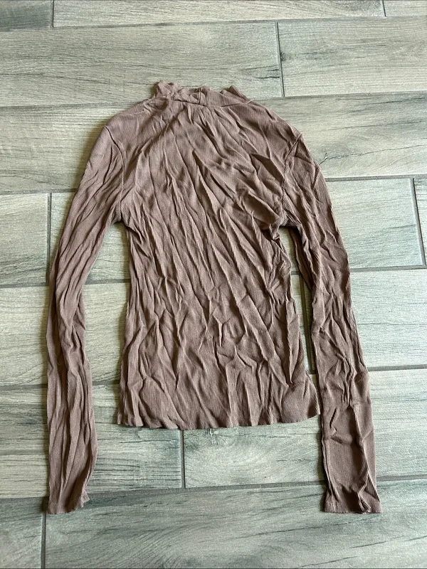 By Together Mauve Brown Long Sleeve Mock Neck Top - Image 3