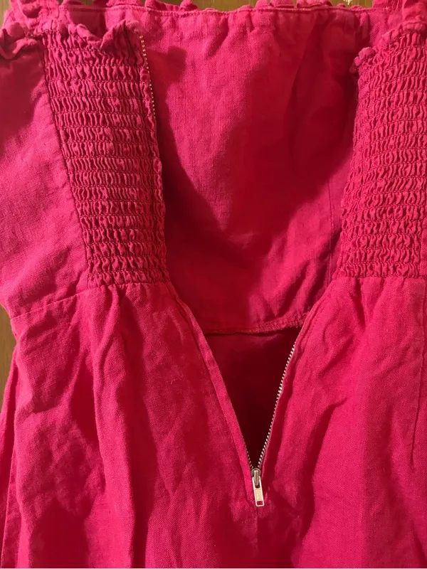 Reformation Janie Mini Dress in Red Rhubarb - Image 5