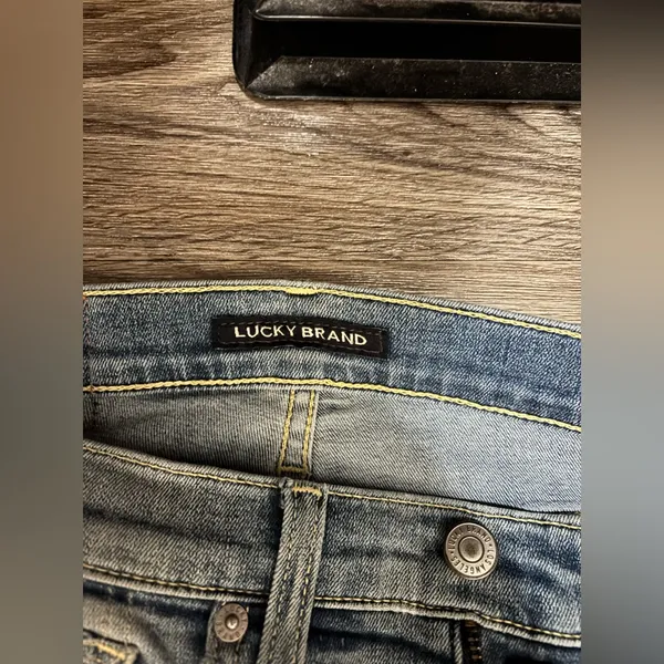 Lucky Brand Blue Distressed Straight Leg Jeans - Image 7