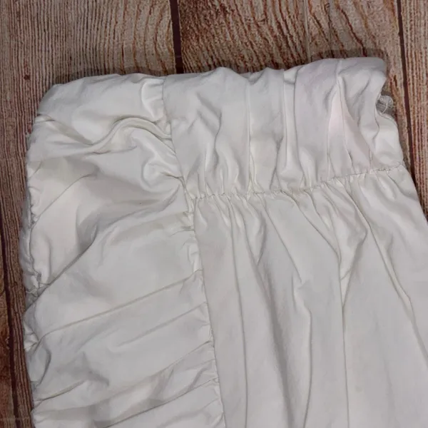 Zara XS White Ruched Tube Top - Image 3