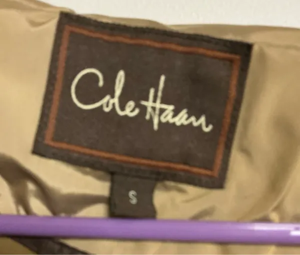Cole Haan Women's Tan Beige Iridescent Lightweight Trench Rain Coat - Image 2