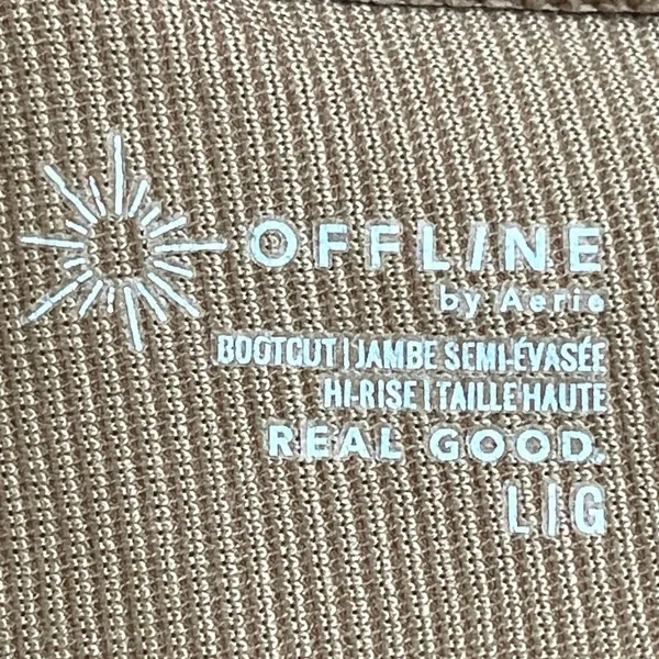 OFFLINE Aerie Ribbed Velour Bootcut Pull On Pants Faux Back Pockets Size Large - Image 3