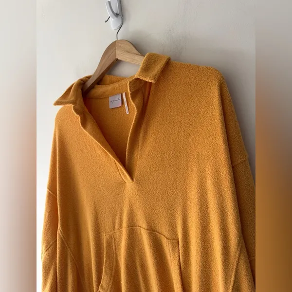 Out From Under Urban Outfitters Mustard Yellow‎ Terry Oversized Pullover Top - Image 3