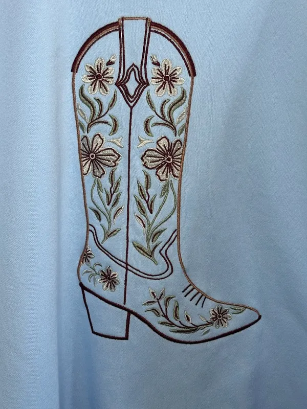 Cowboy Boot Embroidered Sweatshirt XS Western Cowgirl - Image 8
