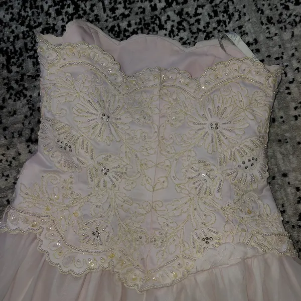 PC Mary’s Blush Princess Beaded Corset Gown Strapless Boned Bodice Prom/Wedding - Image 14