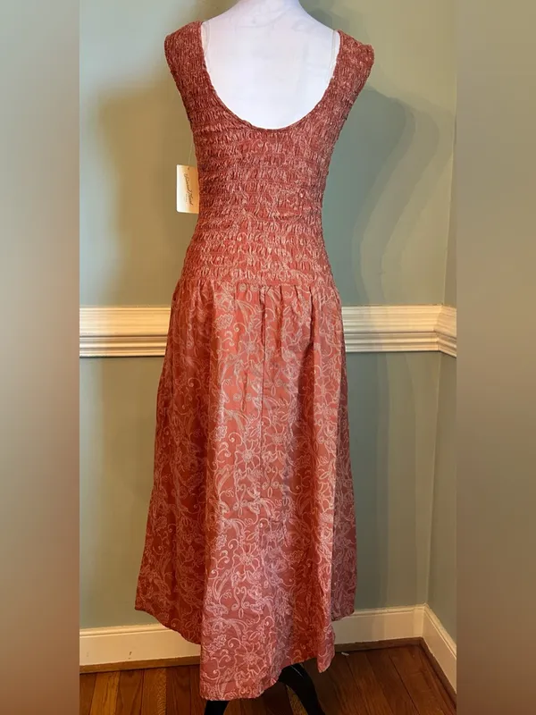 Universal Thread Dusty Rose Strapless Smocked Waist Midi Dress - Image 3