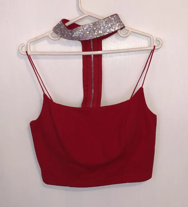 ENTRY Red Two Piece Rhinestone Set Size Small - Image 2