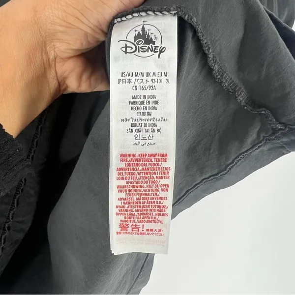 Disney Mickey Mouse Dark Charcoal Gray Minimalistic Cuffed ‎ Short Sleeve Tee - Image 8