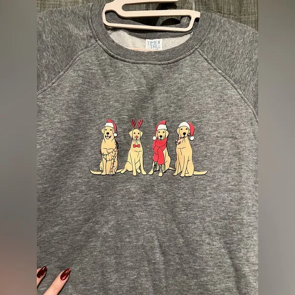 Custom Christmas sweater Gray Size M - Image 2