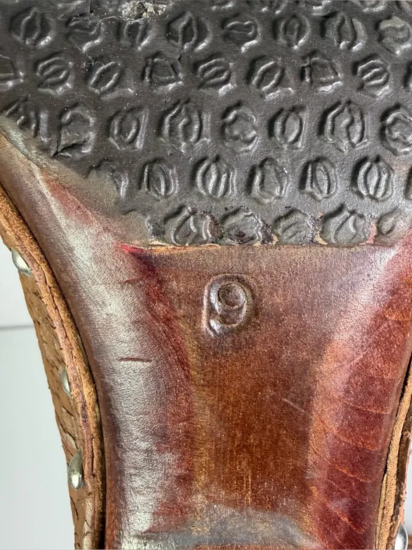Salpy Womens 9 Brown Leather Studded Wood Platform Clogs Mules Boho Y2K Retro - Image 7