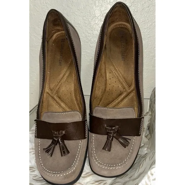 NATURALIZER Women’s Taupe Suede Oxford Size 9.5 - Image 2