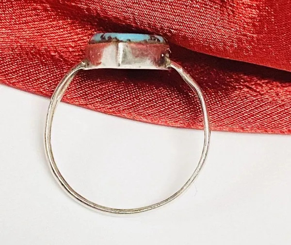 Southwest Sterling Silver Multi Stone Inlay Ring Sz 6-6.5 Signed P - Image 7