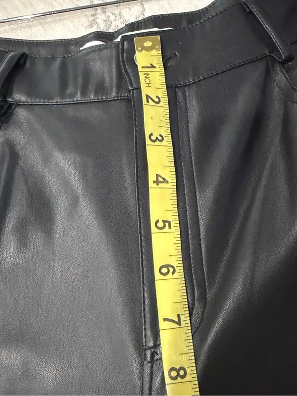 Zara brand women’s jeans Black Faux-Leather Slim Pants - Night Out Glam size 6 - Image 9