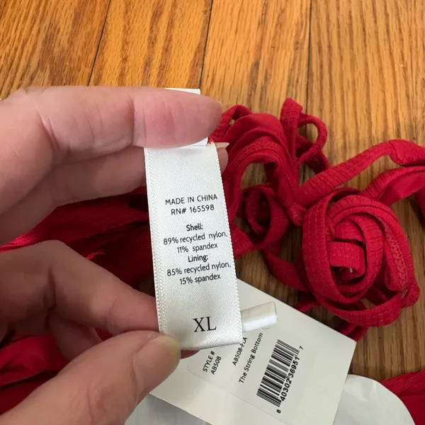 Andie‎ String Bikini Set Ribbed Flame Red size XL NWT/NWOT - Image 5