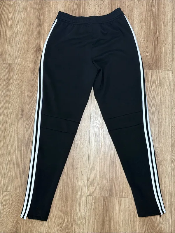 adidas Black Track‎ Pants with White Side Stripes - Image 2