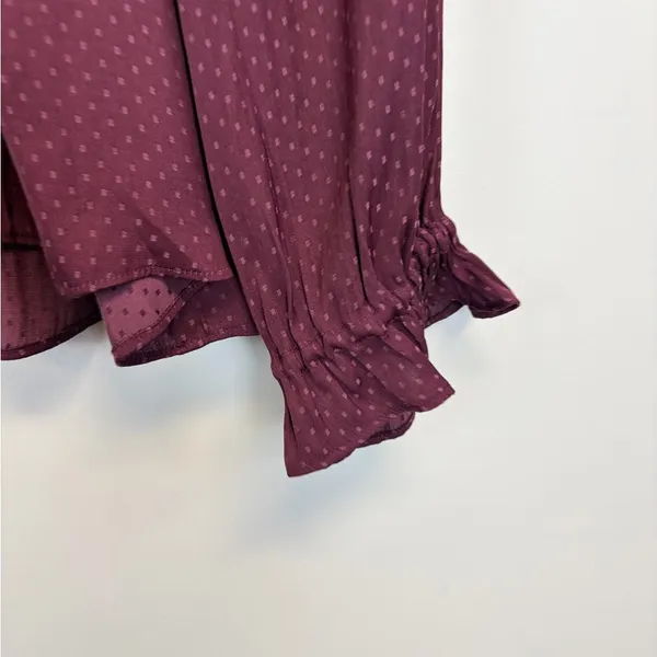 Madewell Burgundy Ruffled Blouse - Image 5