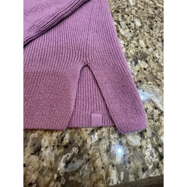 Lululemon Merino Wool Blend Crewneck Ribbed Sweater Velvet Dust Purple Size 10 - Image 4