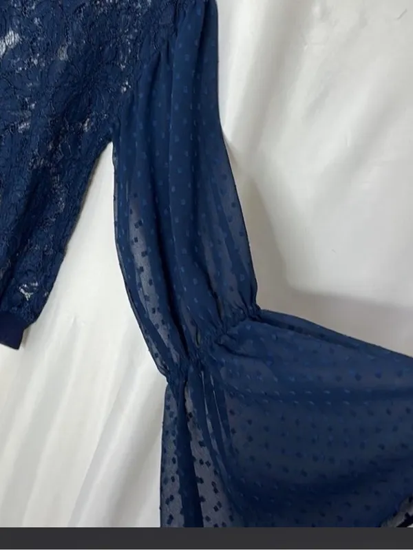 Free People Something Like Love Top size XS / SP. Navy blue. - Image 7