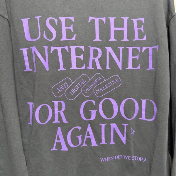 The Mayfair Group Womens 100% Cotton Sweatshirt OS Grey Anti Digital Dysphoria - Image 8