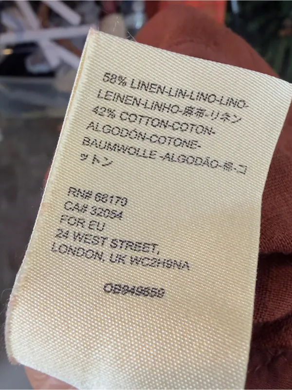 Anthropologie Linen Cotton Button-Trim Wide-Leg Culotte Pants Brown 00 Petite‎ - Image 7