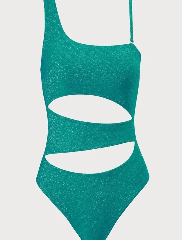 Berlook Green Lurex Cut Out One-Piece Swimsuit 57 - Image 6