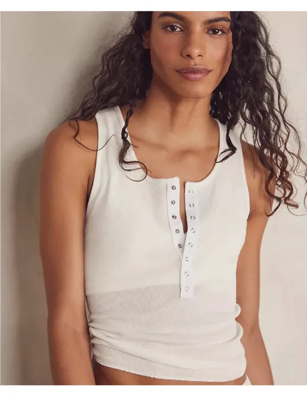 Free People Intimately Laid Back Green Ribbed Tank L - Image 5