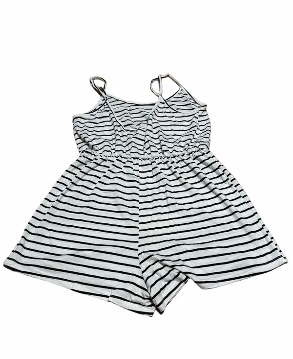 SHEIN Women’s Black & White Striped Romper - Image 2
