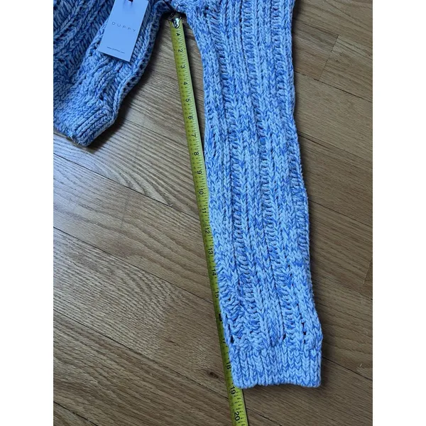Duffy Loose Knit Pointelle Open Stitch Knitted Sweater Cotton Size M - Image 9