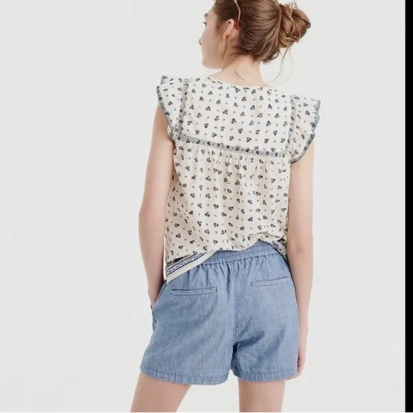 J Crew Point Sur Chambray Seaside Short in Linen Blend White Size Small NWT - Image 8